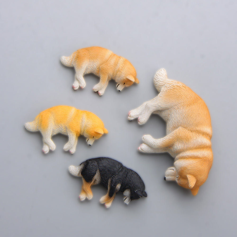 Shiba Inu and Husky Figurine, Fridge Magnet, Car Ornament, Collectible Toy