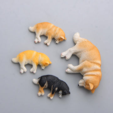 Shiba Inu and Husky Figurine, Fridge Magnet, Car Ornament, Collectible Toy